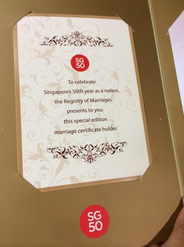SG50 Wedding Certificate